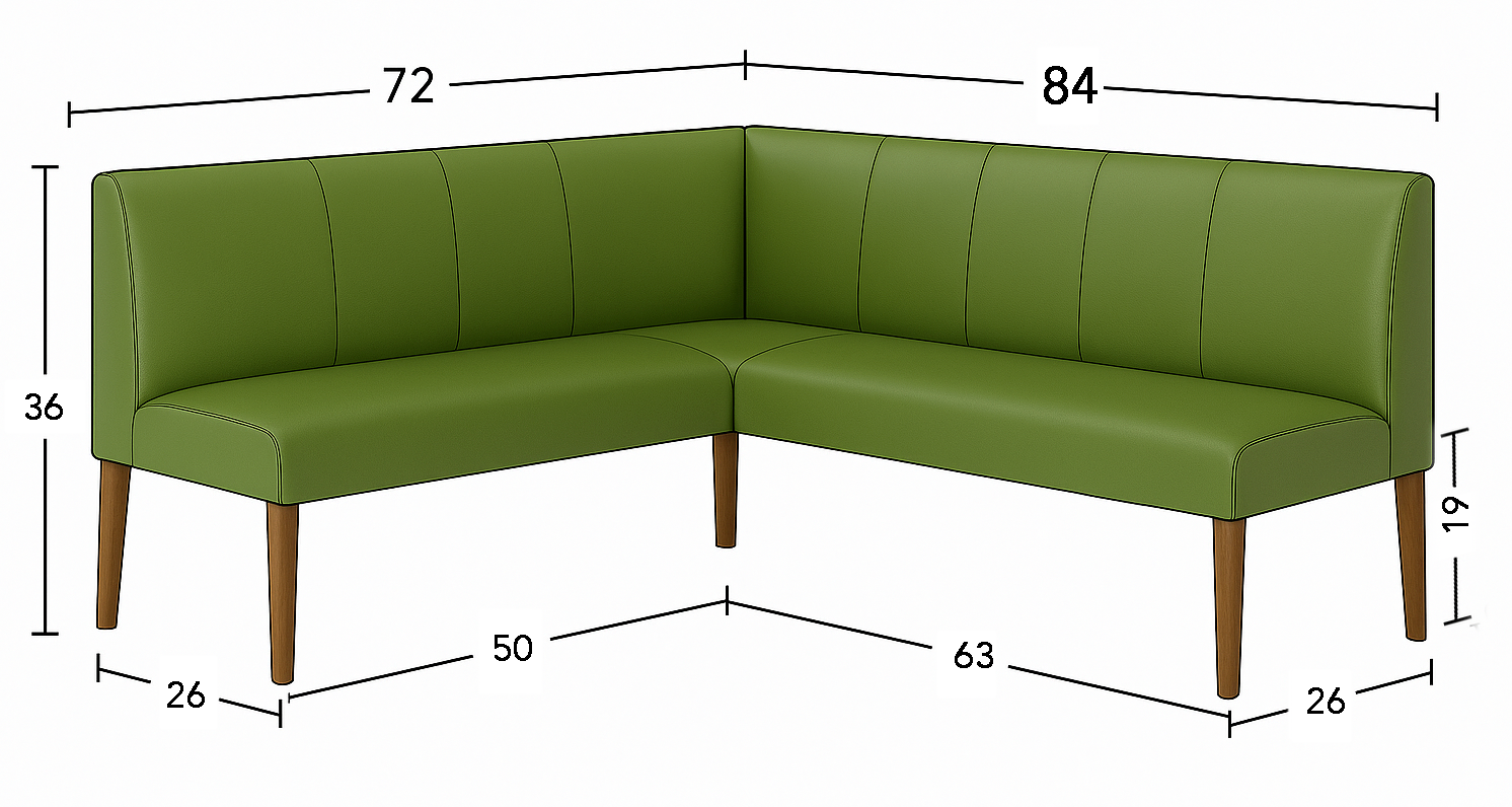 JO| CUSTOM Olive Green Vegan Leather Corner Bench Seat