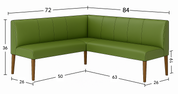 JO| CUSTOM Olive Green Vegan Leather Corner Bench Seat