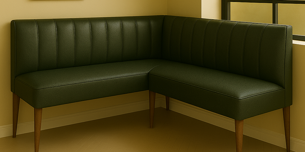 JO| CUSTOM Olive Green Vegan Leather Corner Bench Seat
