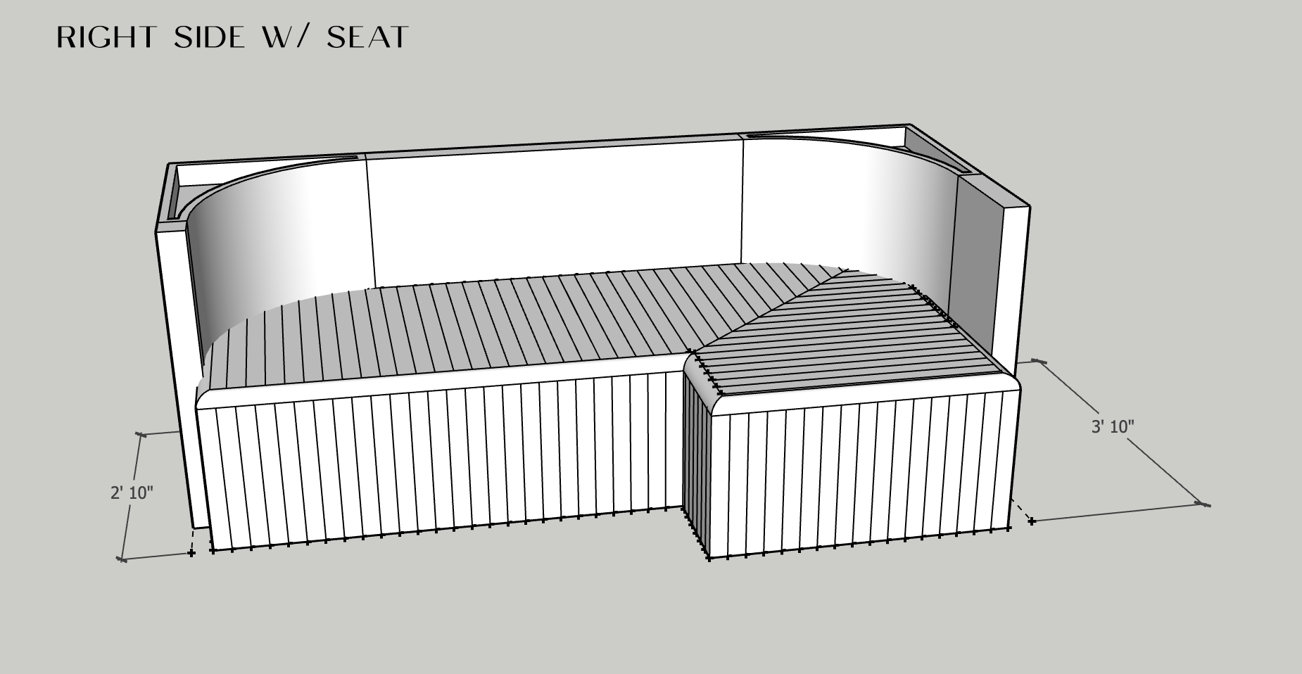 Ribbed Black Leather Sofa Straight Sofa | 95 x d:36 x h:16" or (banquette d:32 x h:19")