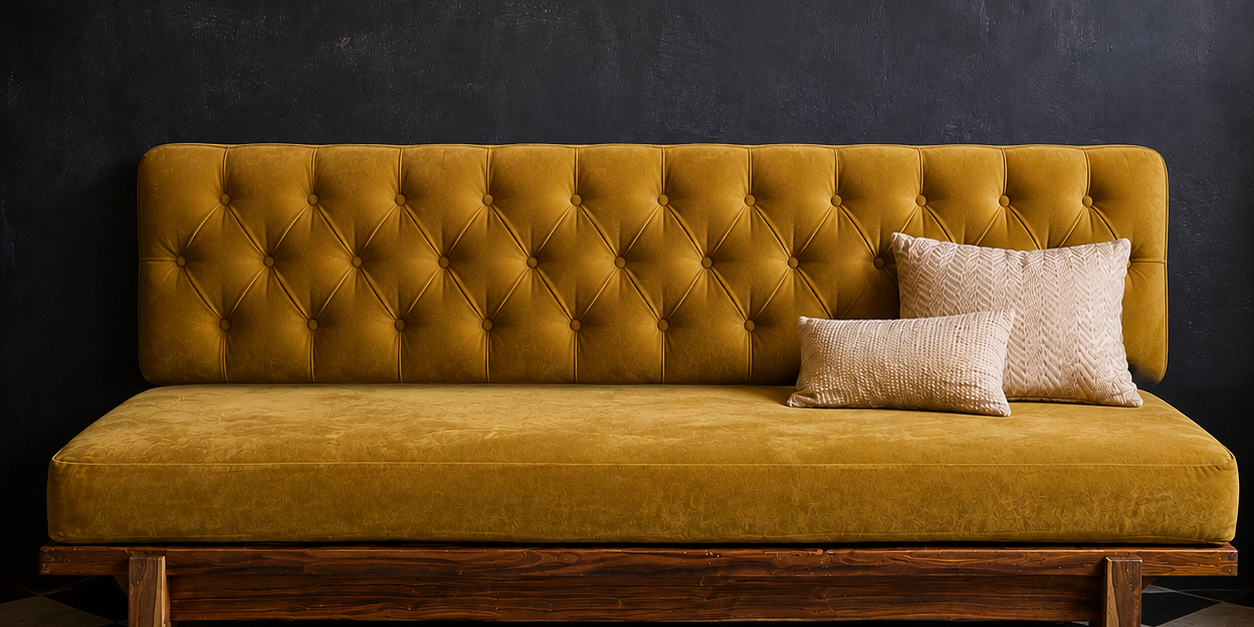 Custom Performance Velvet Banquette Cushions | Dining Nook Seat & Back Cushions