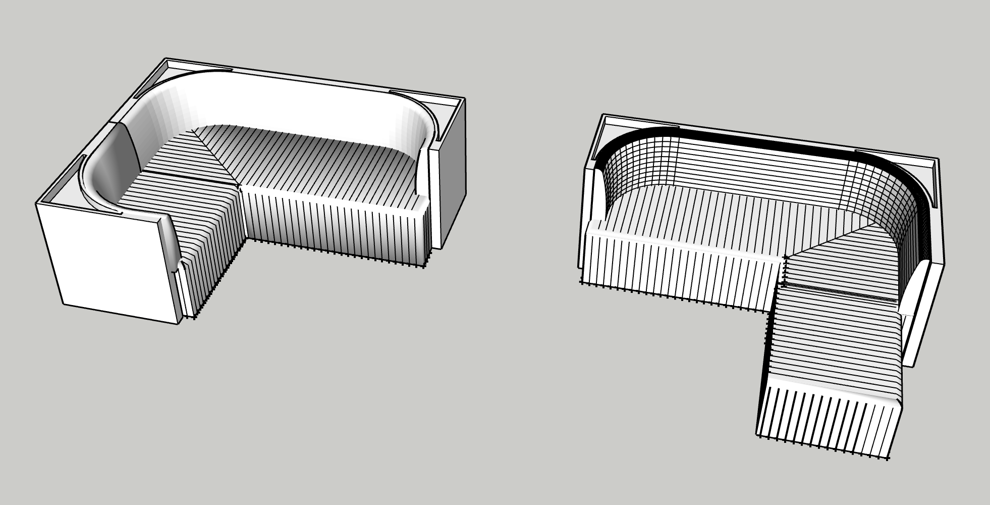 Ribbed Black Leather Sofa Straight Sofa | 95 x d:36 x h:16" or (banquette d:32 x h:19")
