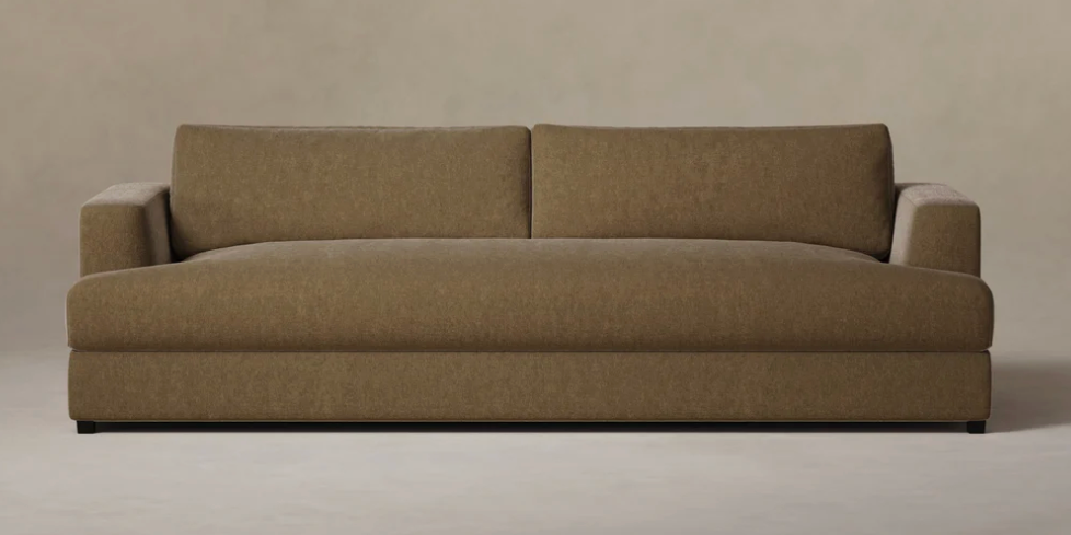 AN | CUSTOM XL Sofa SOFA | W:150" x D:40" x H:36" | Chocolate High- Performance Mohair