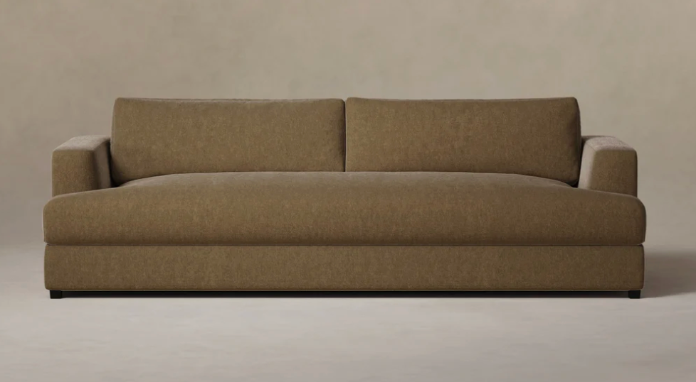 AN | CUSTOM XL Sofa SOFA | W:150" x D:40" x H:36" | Chocolate High- Performance Mohair