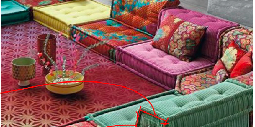 GENSLER LAS VEGAS | AREA 15-747 trim 1" cording french cushion | no frame | FX SAXONY-451-MAGENTA
