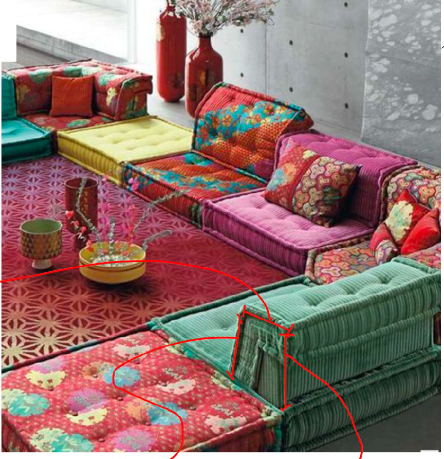 GENSLER LAS VEGAS | AREA 15-747 trim 1" cording french cushion | no frame | FX SAXONY-451-MAGENTA