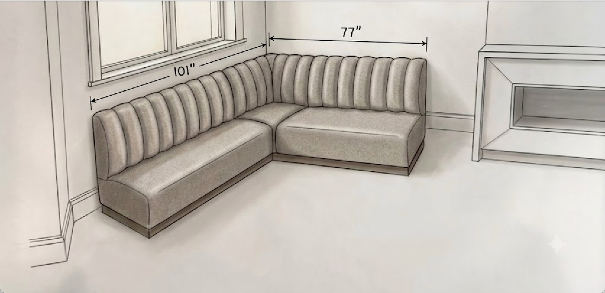 LC | Custom L-Shaped Upholstered Dining Banquette
