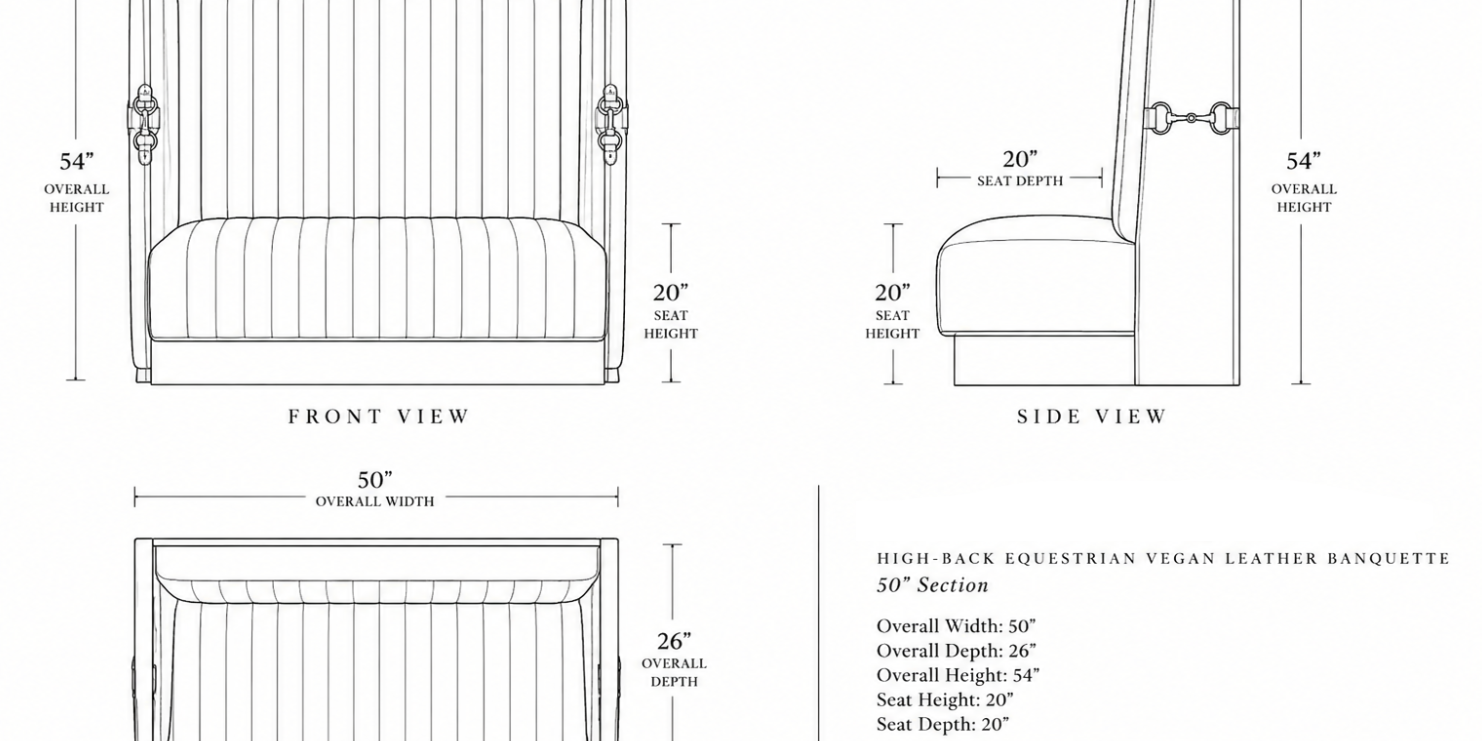 High-Back Equestrian Velvet Banquette