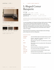 The Rochelle Freestanding Corner Banquette