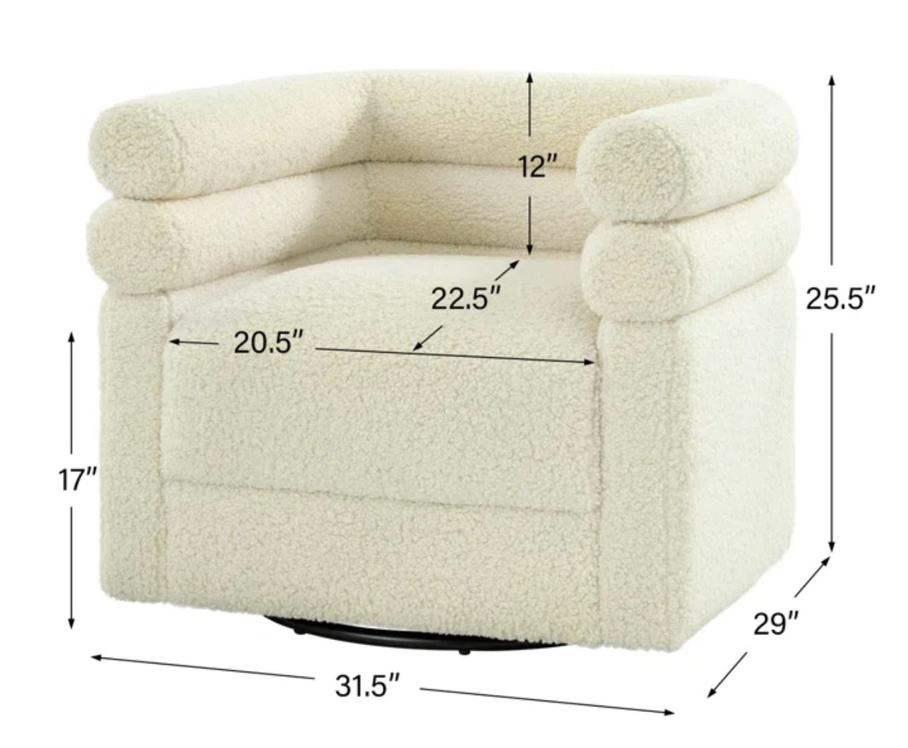 Modern Swivel "Graffiti" Accent Chair – Cutout Back + Sculpted Arms
