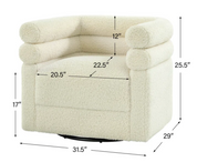 Modern Swivel "Graffiti" Accent Chair – Cutout Back + Sculpted Arms