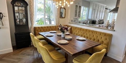 Rassouli Custom Chesterfield L-Shaped Dining Banquette