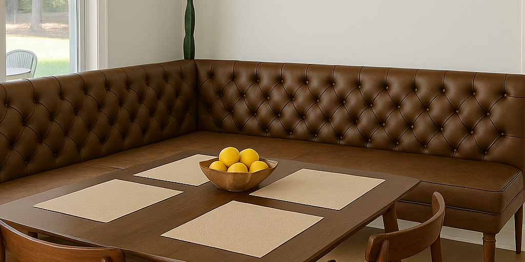 LRS | CUSTOM Olive Green Vegan Leather Corner Bench Seat