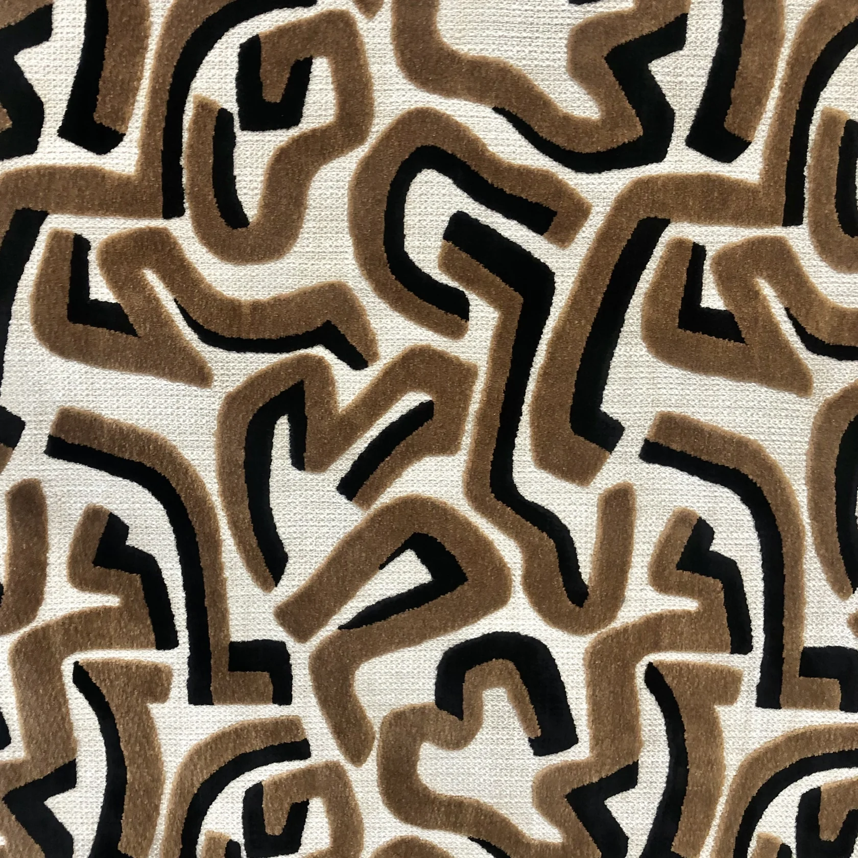 Fabric Samples – Performance Velvet & Upholstery Swatches Pattern | Abstract Brown & Black