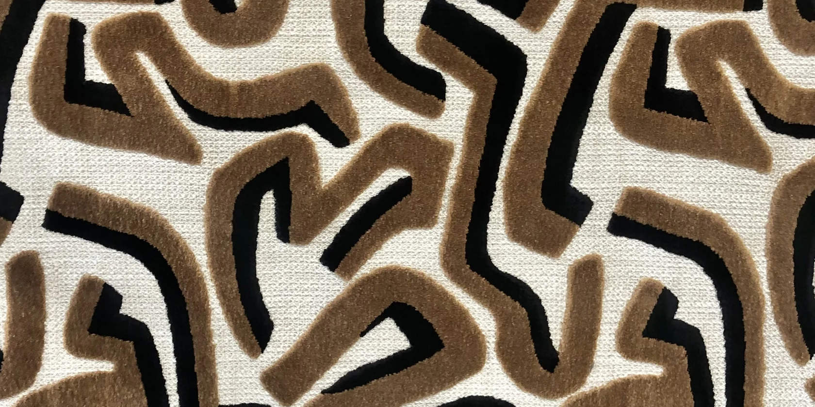 Fabric Samples – Performance Velvet & Upholstery Swatches Pattern | Abstract Brown & Black