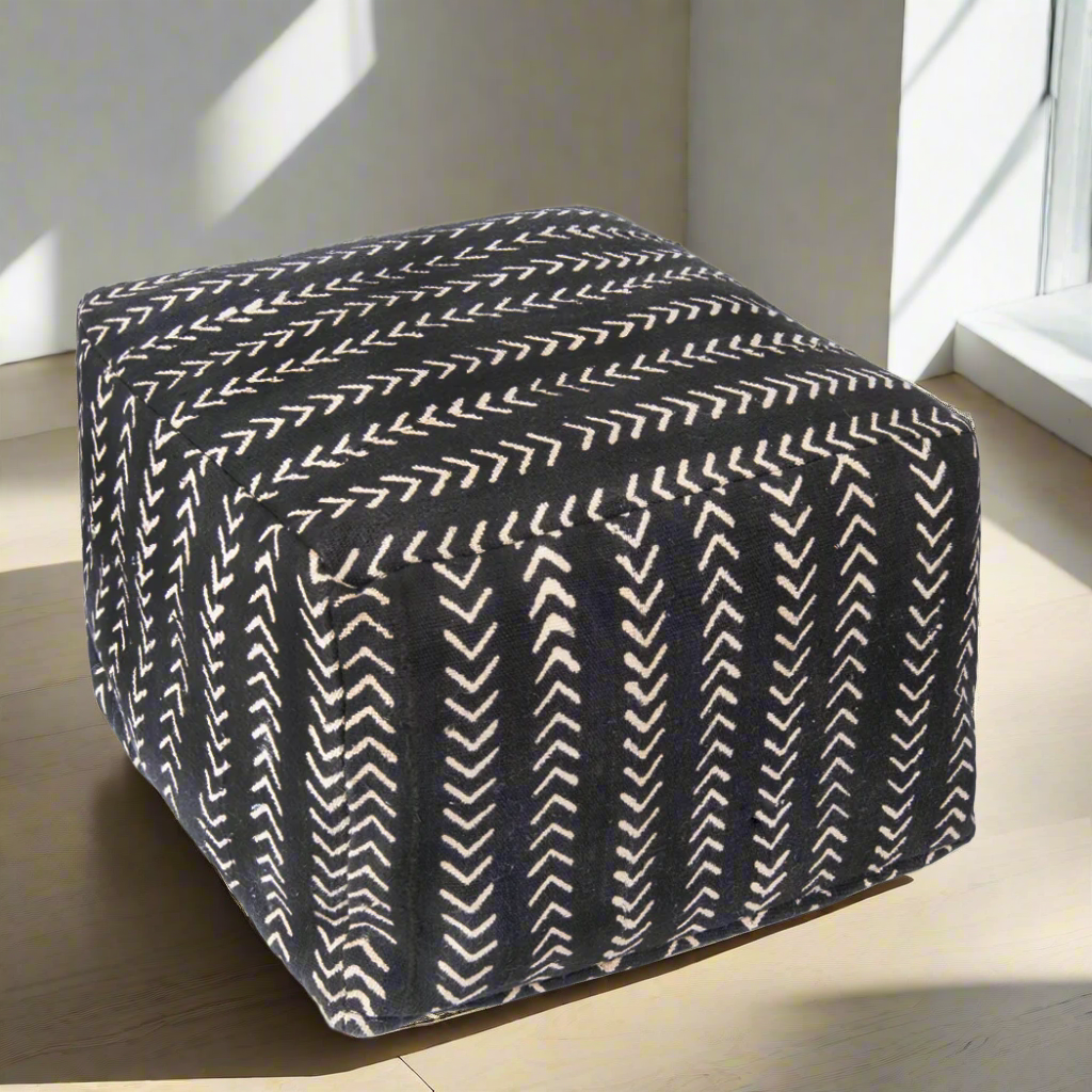 black and white ottoman