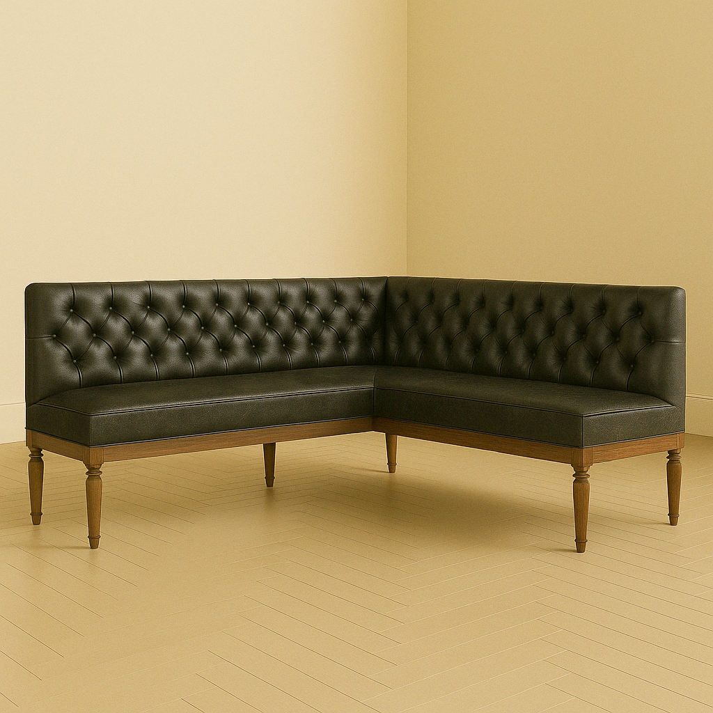 black leather kitchen custom seating 