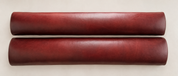 Modern Red Cognac Leather Paneled Headboard