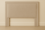 Tan Hotel Headboard with Double Nailhead Trim Queen Leather Classic