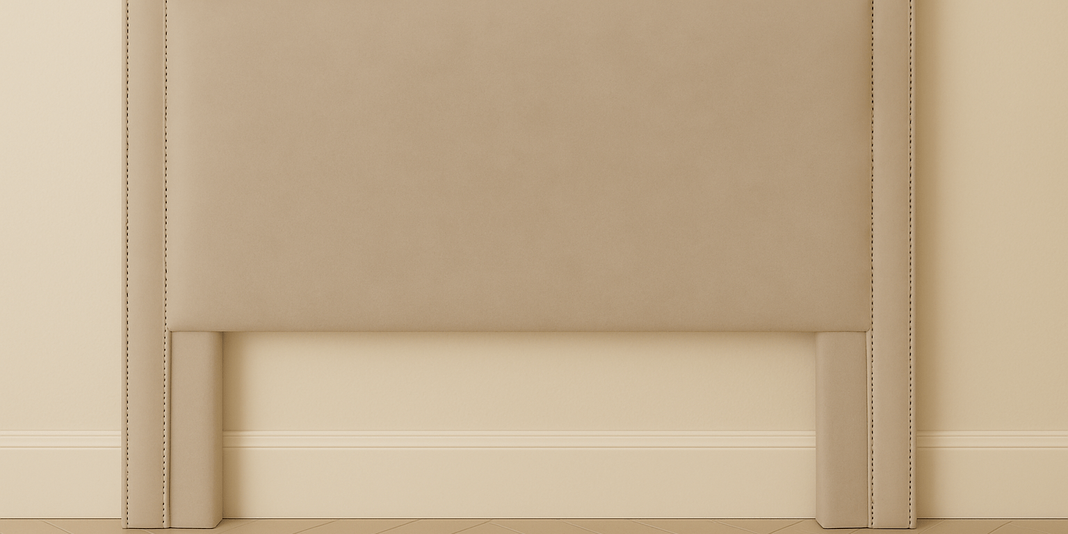 Tan Hotel Headboard with Double Nailhead Trim Queen Leather Classic