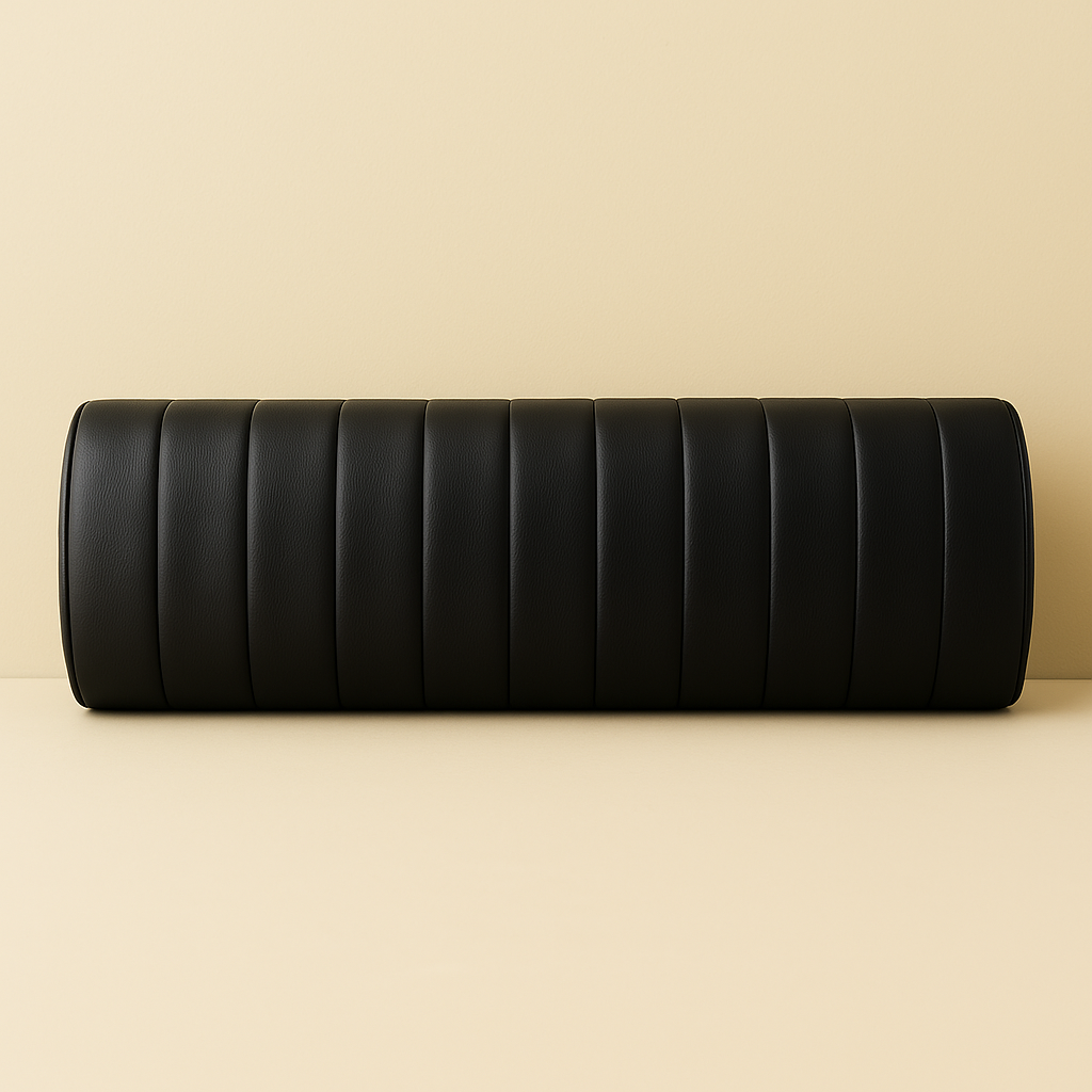 Floating Black Leather Bench for Modern Dining Nook