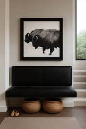 Floating Leather Bench for Restaurant Dining, Entryway or Kitchen Seat Back (Wall-Mount) Velvet