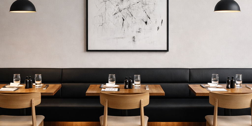 Floating Brown Leather Bench for Restaurant Dining, Entryway or Kitchen (Copy)