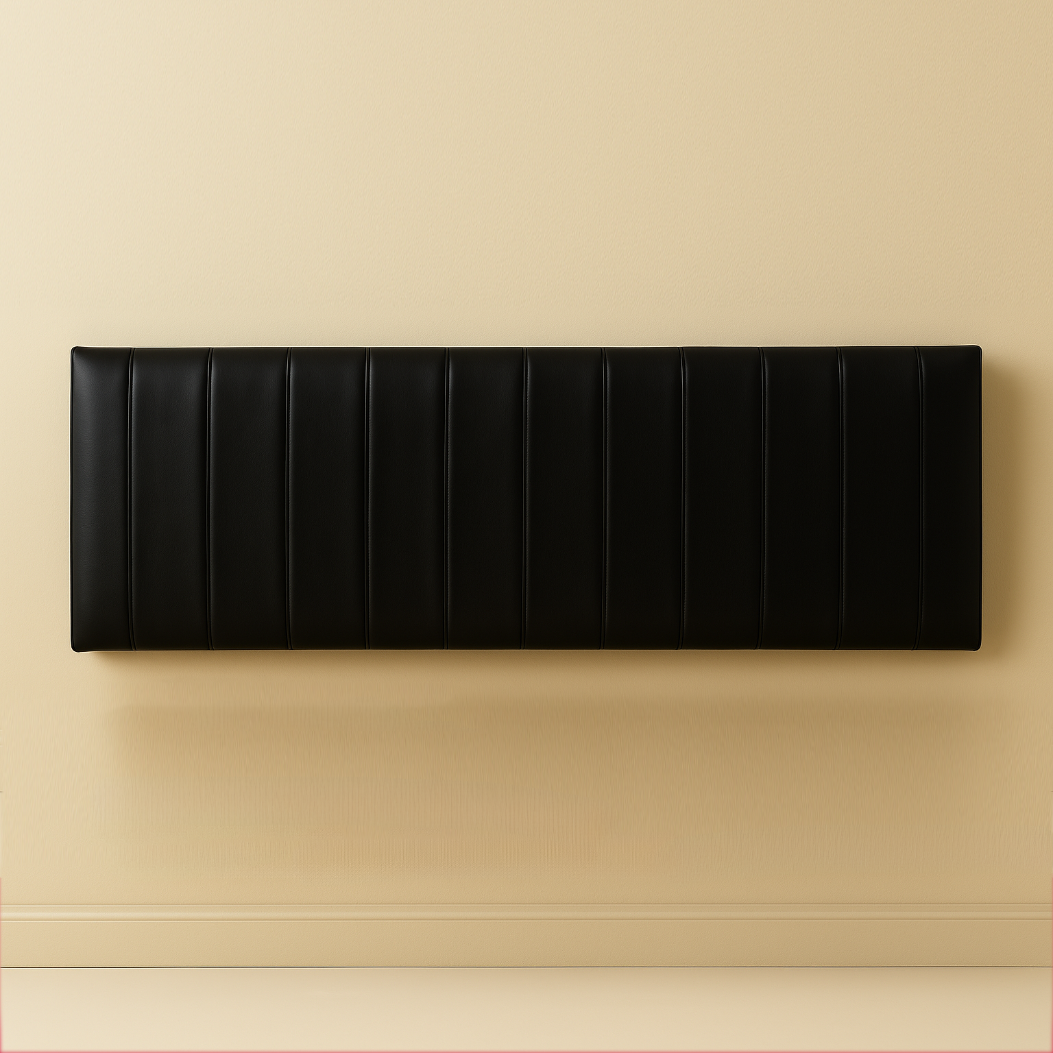 Floating Black Leather Bench for Modern Dining Nook