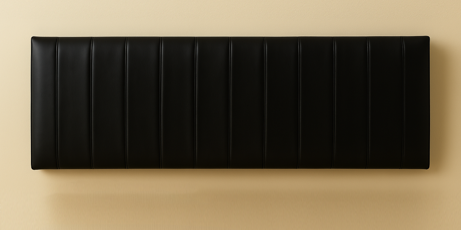 Floating Black Leather Bench for Modern Dining Nook Seat Back (Wall-Mount)