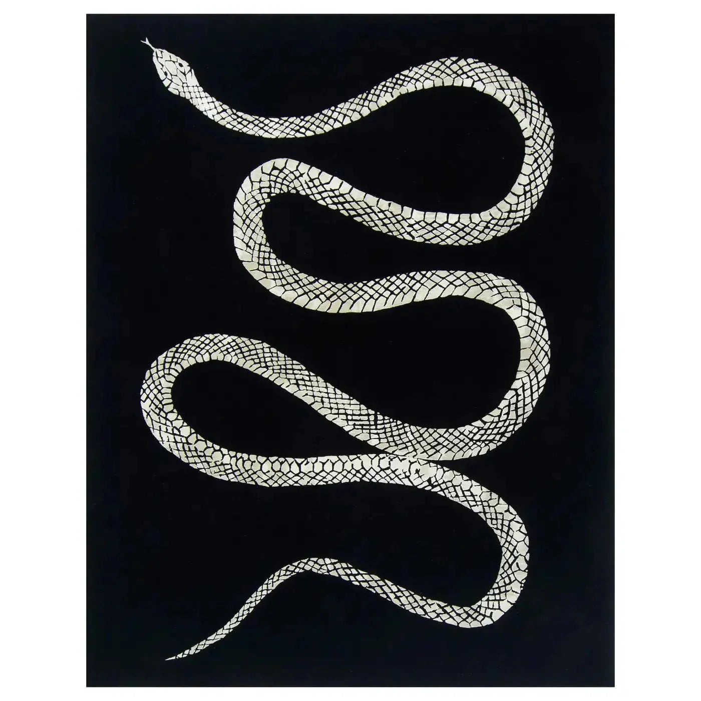 Black & White Serpentine Shag Rug - kidsPinkRugHUNTEDFOX - Black & White Serpentine Shag Rug
