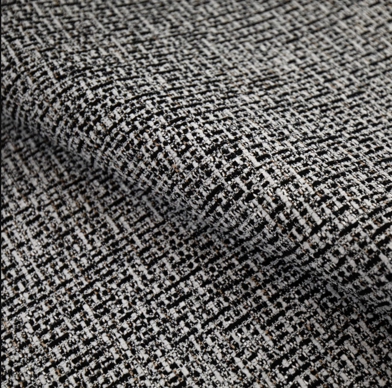 Custom Freestanding Corner Banquette | Black Vegan Leather + B&W Woven Backrest