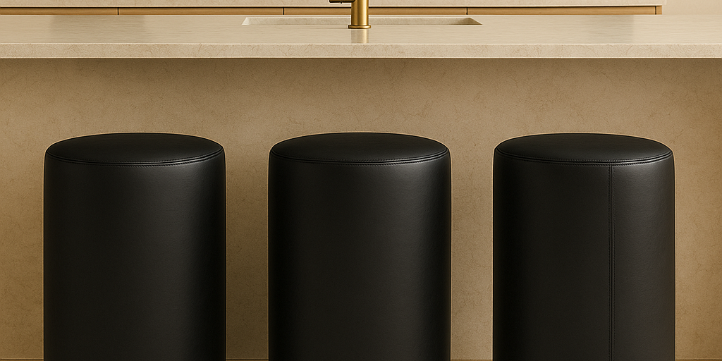 tall black leather counter stool for restaurants bars or home kitchen