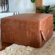 Ottoman | Square Custom Leather Suede Foot Stools or Pouf