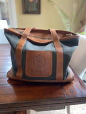 canvas tote bag leather and canvas