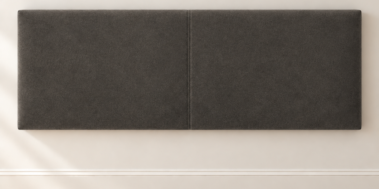Charcoal Velvet Upholstered Wall-Mount Headboard