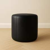 Genuine Leather Round Ottoman or Pouf | Multiple Colors & Sizes