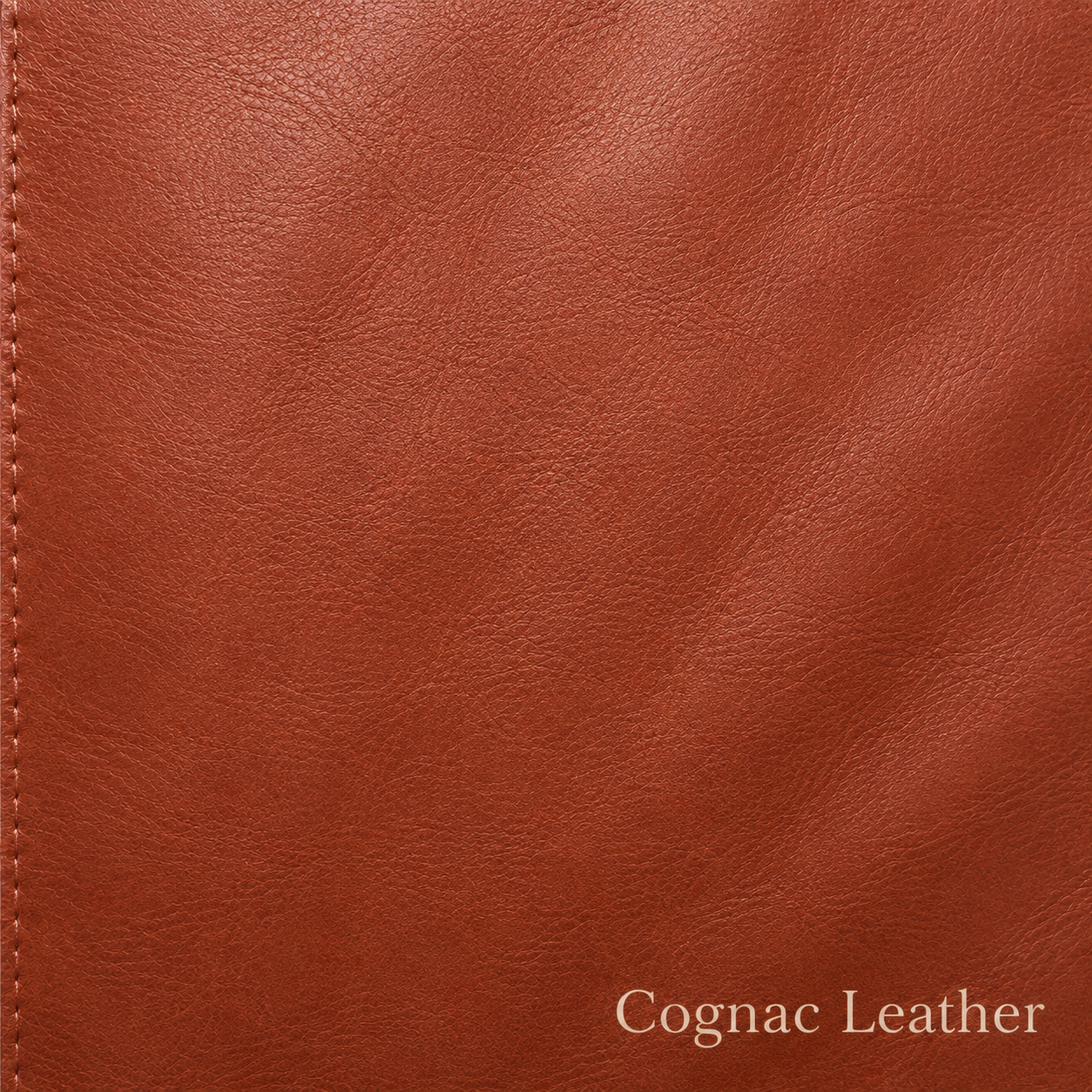 Close-up of cognac leather with a subtle texture