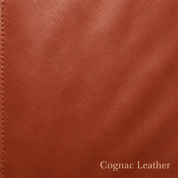 Close-up of cognac leather with a subtle texture