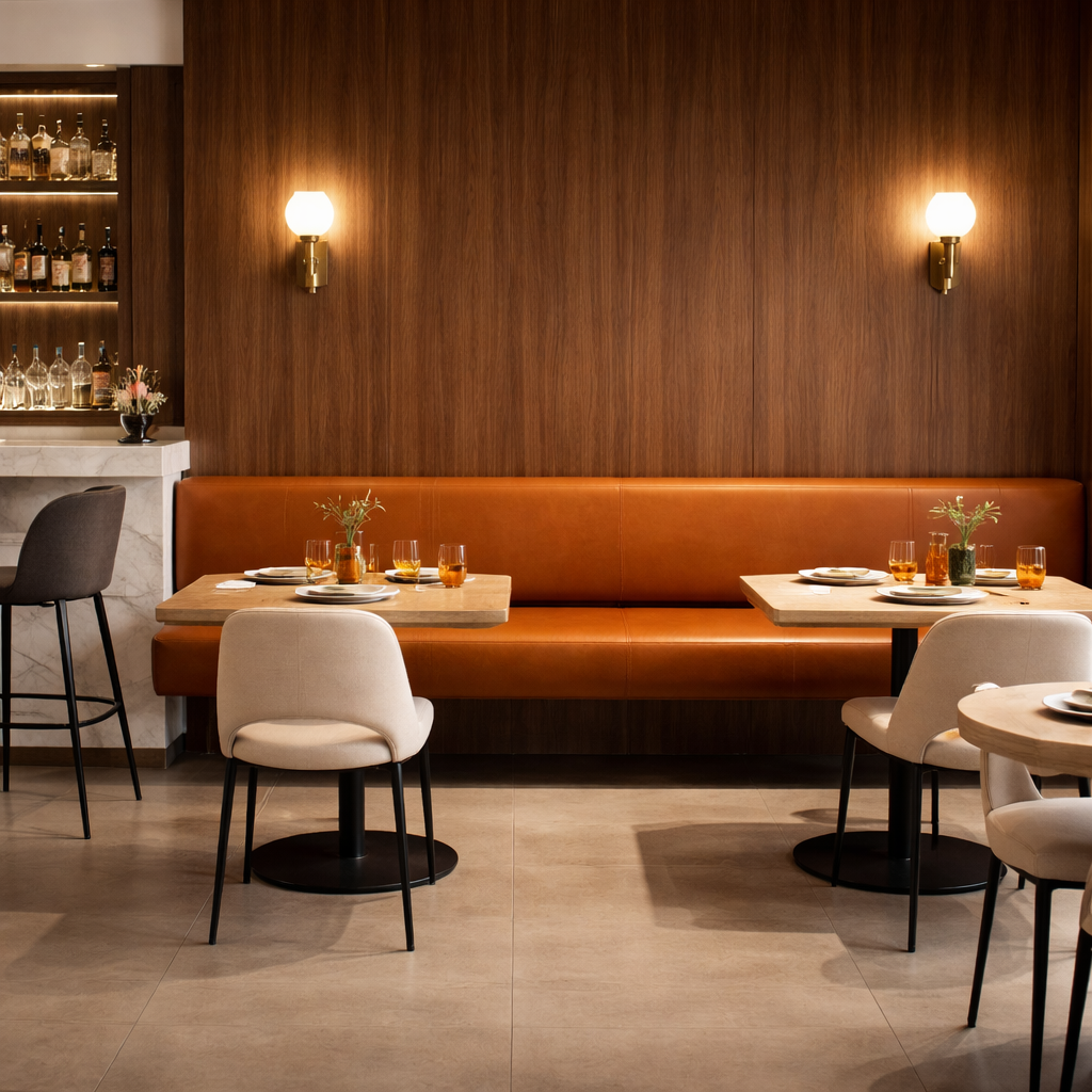 Commercial Leather Floating Bench for Restaurants