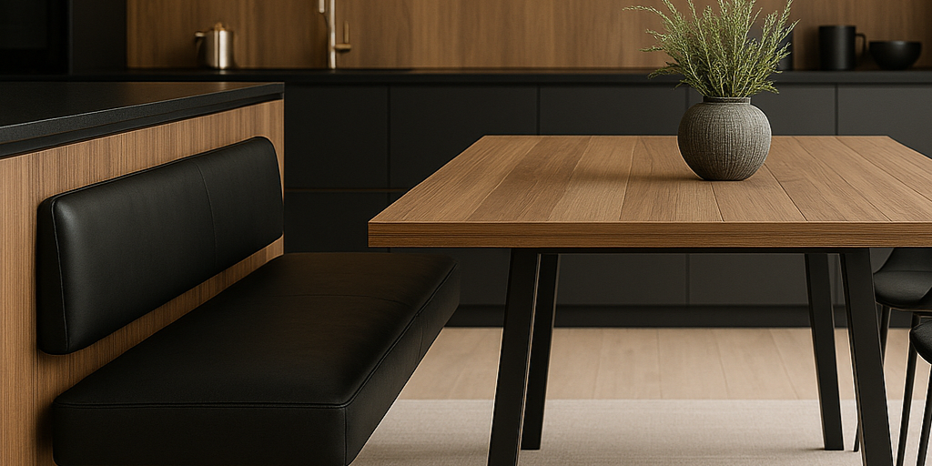 Floating Leather Bench for Restaurant Dining, Entryway or Kitchen Bolster Pillow