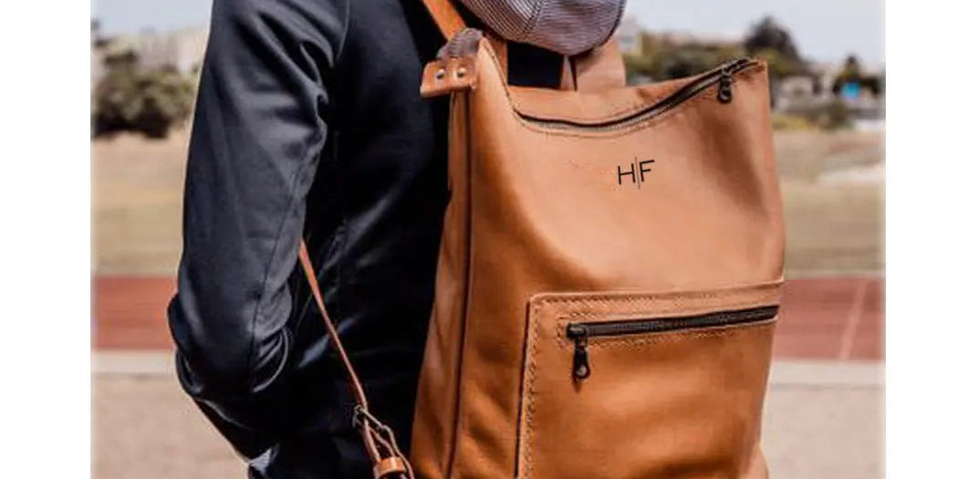 Custom Leather Backpack With Laser Engraved Logo - H U N T E D F O X