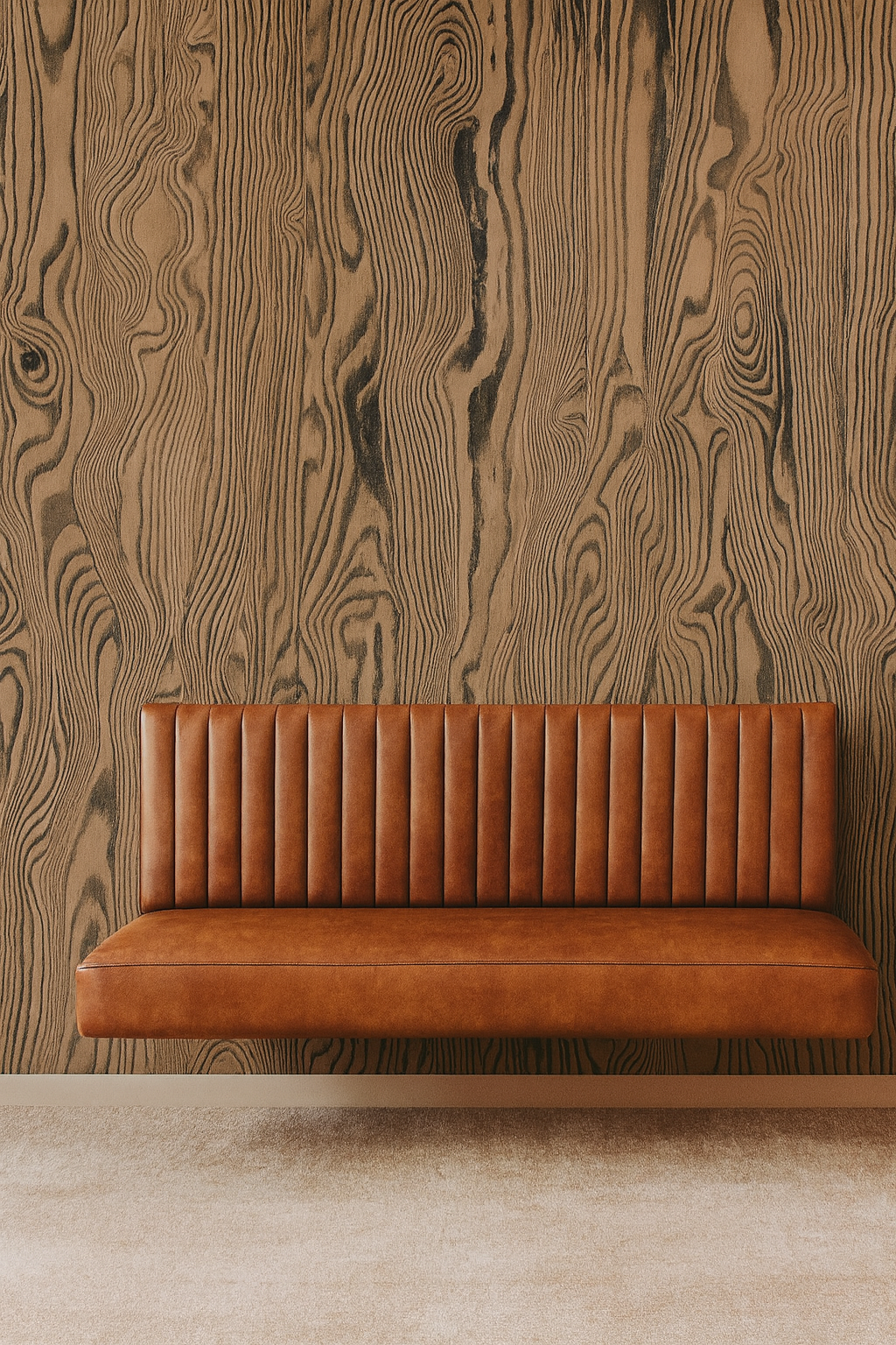 Floating Leather Bench for Restaurant Dining, Entryway or Kitchen Seat Cushion