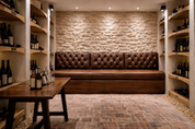 AHD| Apron Seat Banquette with Wall-Mounted Back Cushions 181"