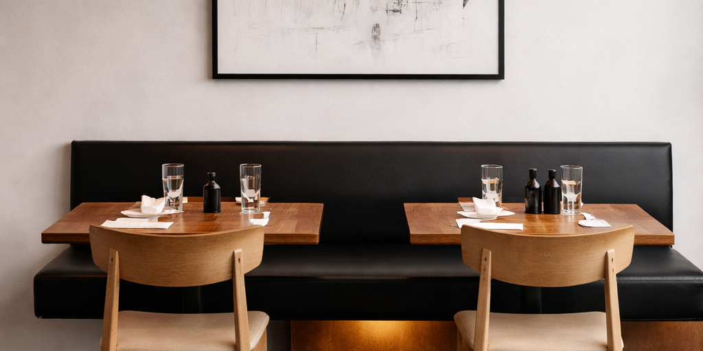 Floating Brown Leather Bench for Restaurant Dining, Entryway or Kitchen (Copy)