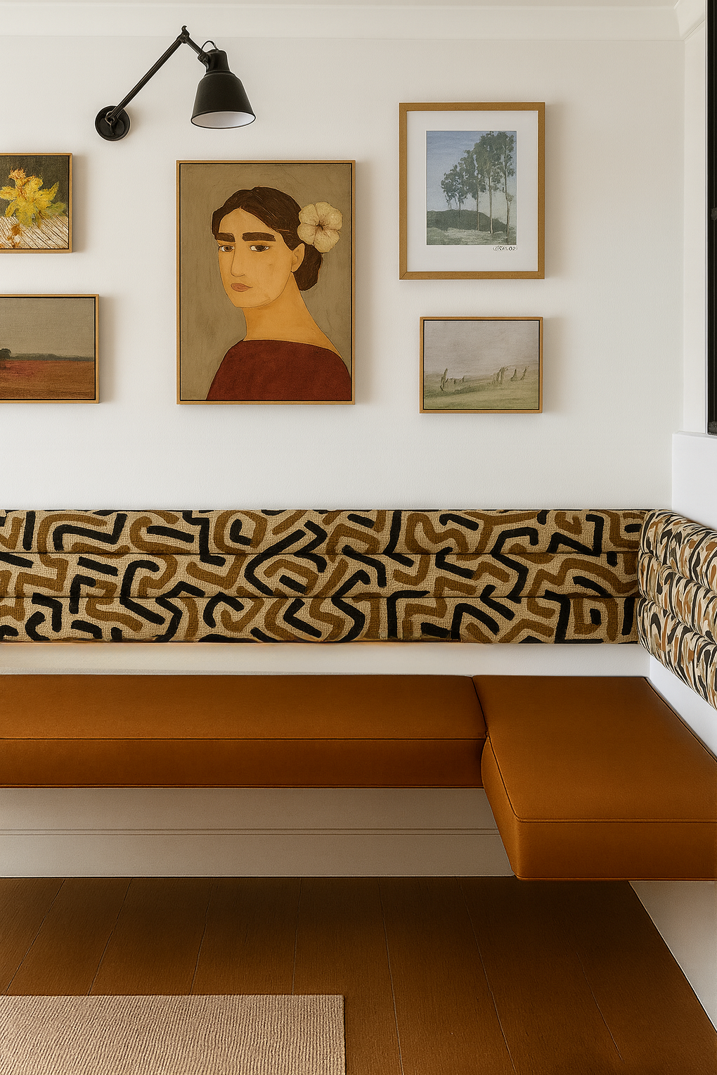 Floating Leather Bench for Restaurant Dining, Entryway or Kitchen Seat Back (Wall-Mount) Velvet