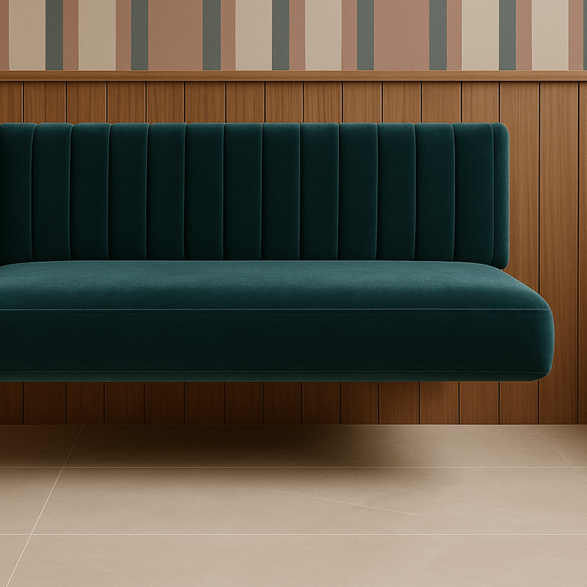 Velvet Floating Bench for Restaurant Dining, Entryway or Kitchen Seat Back (Wall-Mount) Velvet
