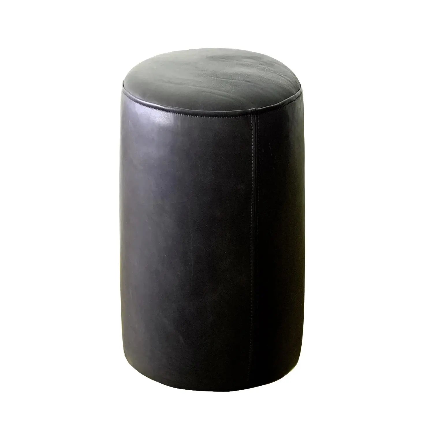Genuine Leather Round Ottoman or Pouf - Multiple Colors & Sizes - HUNTEDFOX