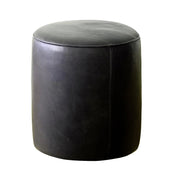 Genuine Leather Round Ottoman or Pouf - Multiple Colors & Sizes - HUNTEDFOX