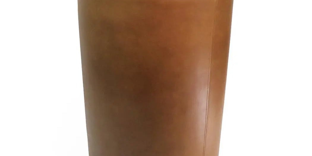Genuine Leather Round Ottoman or Pouf - Multiple Colors & Sizes - HUNTEDFOX