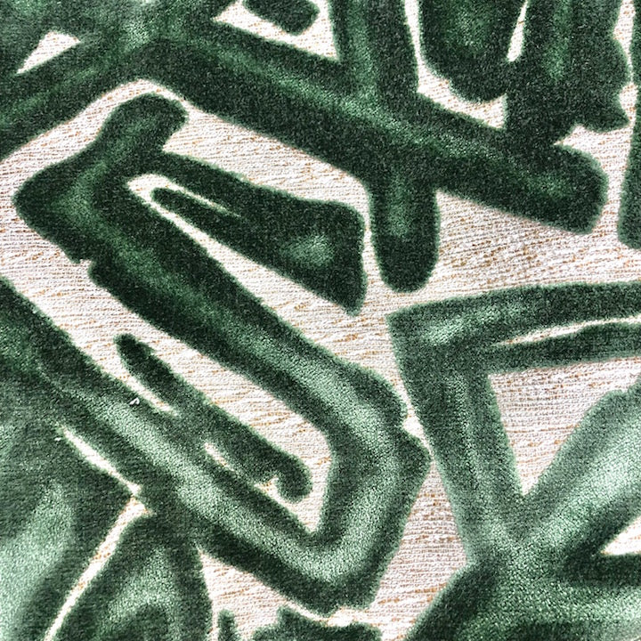 Modern Swivel "Graffiti" Accent Chair – Cutout Back Square Swivel Club Chair w Open Back graffiti moss